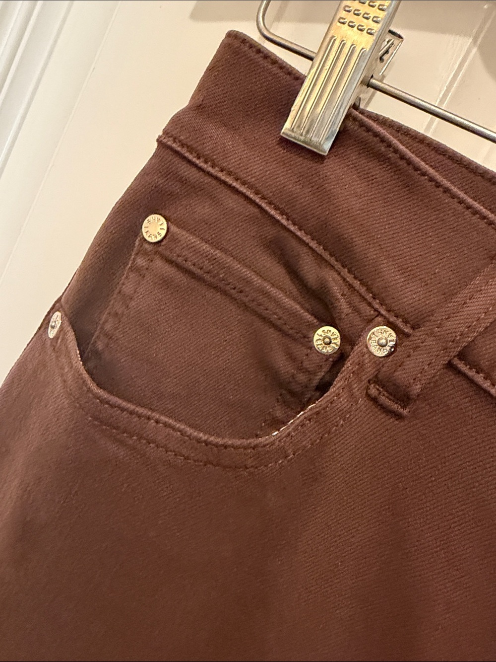 Alice & Olivia High-Rise Wide Leg Jeans in Chocolate Brown 29 - Picture 7 of 13